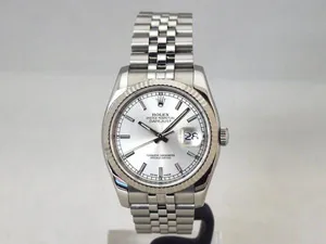 ロレックス デイトジャスト 116234 シルバーバー WG/SS 自動巻き