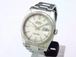 ロレックス デイトジャスト 116234 シルバーバー WG/SS 自動巻き
