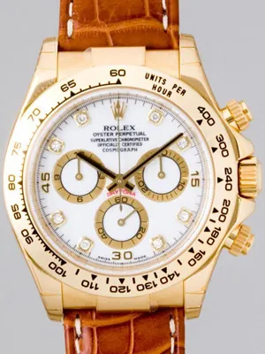 ロレックス ROLEX デイトナ 116518G 茶皮 ホワイト 自動巻 メンズ