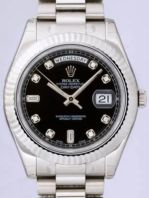 ロレックス ROLEX デイデイトII 218239A プレジデントブレス ブラック