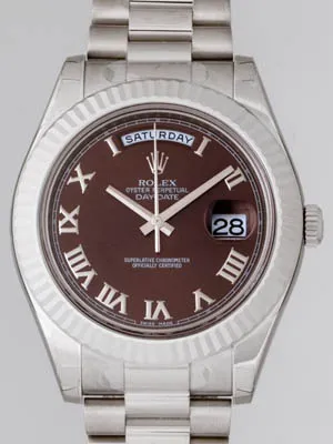 ロレックス ROLEX デイデイトII 218239 プレジデントブレス ブラウンローマ