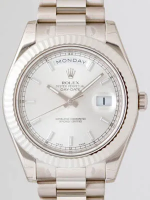 ロレックス ROLEX デイデイトII 218239 プレジデントブレス シルバー