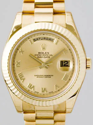ロレックス ROLEX デイデイトII 218238 プレジデントブレス シャンパンローマ