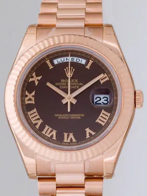 ロレックス ROLEX デイデイトII 218235 プレジデントブレス ブラウンローマ