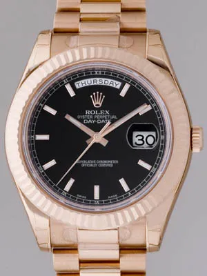 ロレックス ROLEX デイデイトII 218235 プレジデントブレス ブラックバー