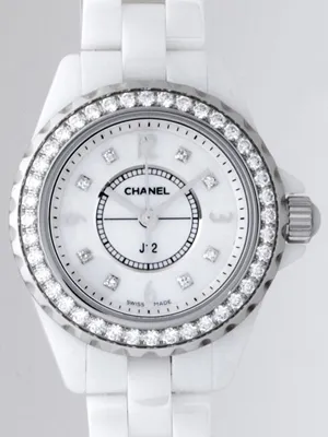 シャネル j12 H2572 29mm ホワイトセラミックブレス 8Pダイヤ ベゼルダイヤ ホワイトシェル