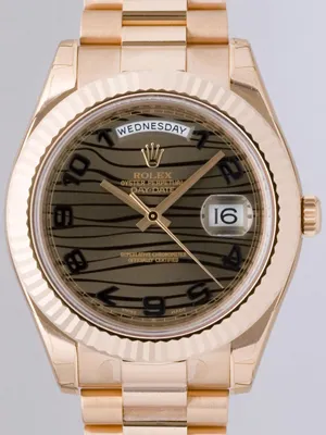 ロレックス ROLEX デイデイトII 218235 プレジデントブレス ブラウンウェーブアラビア