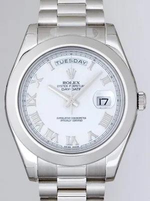ロレックス ROLEX デイデイトII 218206 プレジデントブレス ホワイトローマ