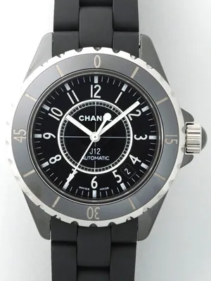 シャネル CHANEL j12 H0684 38mm ブラックラバーブレス ブラック 自動巻