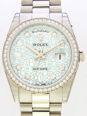 ロレックス ROLEX デイデイト 118346A プレジデントブレス アイスブルーコンピューター