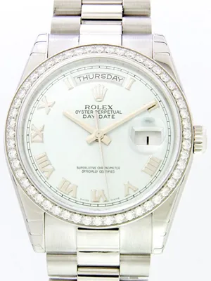 ロレックス ROLEX デイデイト 118346 プレジデントブレス アイスブルーローマ