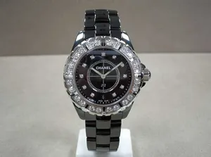 シャネル　H2428 J12 38mm ブラックセラミック ラージダイヤ巻 11P