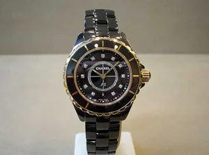 シャネル　H2543 J12 33mm ブラックセラミック PGベゼル 11P