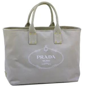 プラダ バッグ PRADA ラージトート デニム ショルダーバッグ ベージュ BN2091