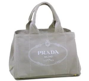 プラダ バッグ PRADA トートバッグ デニム キャンバス ベージュ B1877B2
