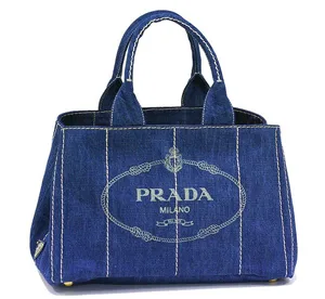 プラダ バッグ PRADA トートバッグ デニム キャンバス ブルー B1877B3