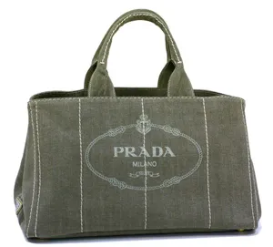 プラダ バッグ PRADA トートバッグ デニム キャンバス ミリタリー カーキ B1872B4