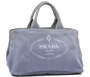 プラダ バッグ PRADA トートバッグ デニム キャンバス グレー B1872B5