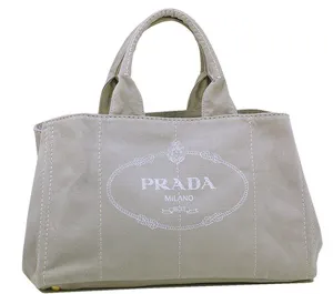プラダ バッグ PRADA トートバッグ デニム キャンバス ベージュ B1872B6