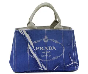 プラダ バッグ PRADA トートバッグ キャンバス ブルー BN1877 リネンキャンバス