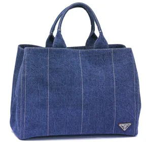 プラダ バッグ PRADA トートバッグ デニム キャンバス CANAPA ブルー VA0904