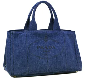 プラダ バッグ PRADA トートバッグ デニム キャンバス ブルー B1872B9