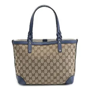 グッチ トートバッグ ベージュ／コゲチャ＋ブルー 269878 F4CMG 8581