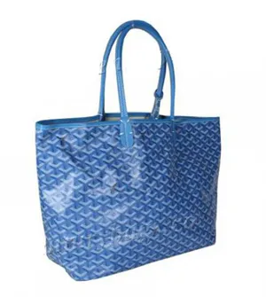 ゴヤール トートバッグ サンルイPM スカイーブルー コットンキャンバス/カーフ GOYARD-020