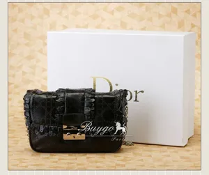 ディオール（CHRISTIAN DIOR）LADY DIOR 6004 黑 レザー