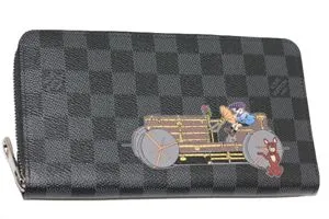 ルイヴィトン N63002 ダミエグラフィット イリュストレ ジッピーオーガナイザー シルクスクリーンプリント