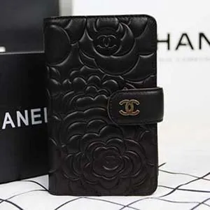 シャネル 二つ折り財布 CHANEL 財布 カメリア ブラック A50087