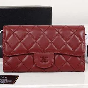 シャネル マトラッセライン 長財布 レッド A31506