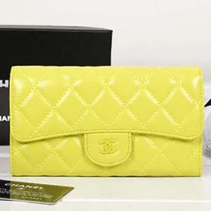 シャネル マトラッセライン 長財布 イエロー A31506