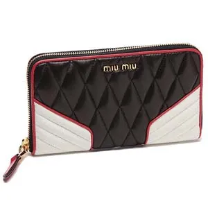 ミュウミュウ MIU MIU 5M0506 2A9F 967 NAPPA BIKER COLOUR 長財布 NERO/BIANCO