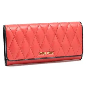 ミュウミュウ MIU MIU 5M1109 2ATU 011 NAPPA BIKER 長財布 ROSSO