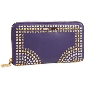 ミュウミュウ MIU MIU 5M0506 2E6Z F0030 VIT CRYSTAL 長財布 VIOLA