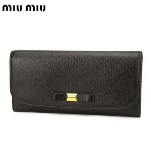 ミュウミュウ miu miu 長財布 ブラック ラムスキン 5M1109MAD-FIO-NERO