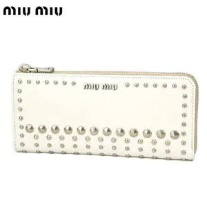 ミュウミュウ miu miu L字ファスナー長財布 ホワイト 5M1183MAD-BOR-BIANCO