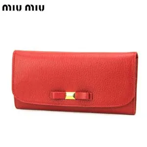 ミュウミュウ miu miu 長財布 レッド ラムスキン 5M1109MAD-FIO-FUOCO
