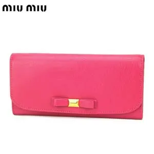 ミュウミュウ miu miu 長財布 ペオニアピンク ラムスキン 5M1109MAD-FIO-PEONIA