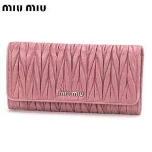 ミュウミュウ miu miu 長財布 ピンク ナッパレザー 5M1109MATE-LUX-LOTO