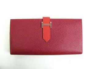 エルメス ベアンスフレ二つ折長財布 hq010 ブーゲンビリア×ルビー