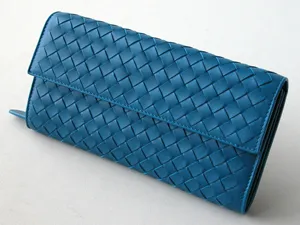 ボッテガヴェネタ BOTTEGAVENETA ファスナー付き長財布 150509V001N-4303 ブルー