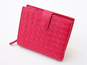 ボッテガヴェネタ BOTTEGAVENETA 二つ折ラウンドファスナー財布 114073V0013-6543 レッド