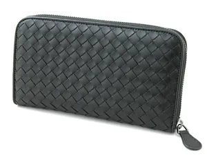 ボッテガヴェネタ BOTTEGAVENETA ラウンドファスナー長財布 114076V4651-1000 ブラック