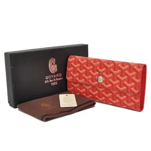 ゴヤール 長財布 三つ折り ホック レッド GOYARD-08