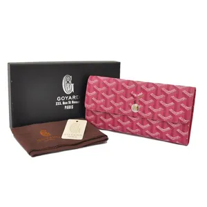 ゴヤール 長財布 三つ折り ホック ピンク GOYARD-11