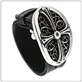 クロムハーツ ブレスレット（Chrome Hearts）スモールオーバルレザーブレスレット CB54