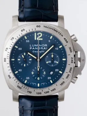 パネライ PANERAI ルミノールクロノ デイライト PAM00326 44mm TI/皮 ブルー