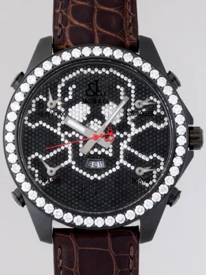 ジェイコブ JACOB&Co ファイブタイムゾーン JC-SKULL11BC 1重ベゼルダイヤ 47mm 全面ダイヤ